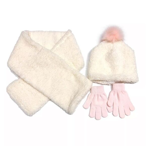 (6 set) Little Girls Sherpa 3 Piece Set  2 hats, 2 scarves and 2 pair of… - Picture 2 of 8